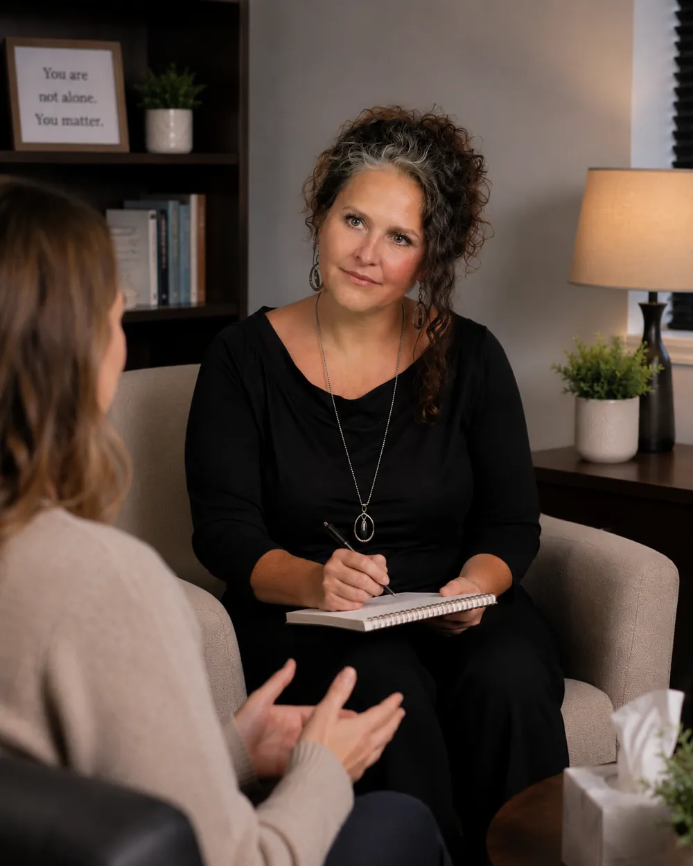 Traci Wagner, LPC-S, in a counseling session